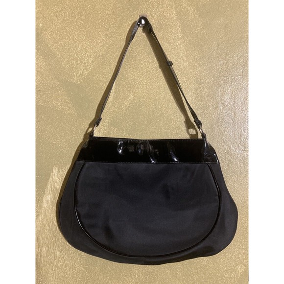 Vintage 90s Versace Parums Nylon & Patent Shoulder Bag - Picture 3 of 11